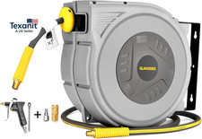 Enclosed Retractable Air Hose Reel, 3/8 in X 50 Ft Hybrid Hose Air Compressor Ho