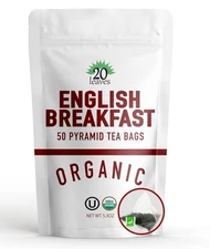 English Breakfast Black Tea - 100% Certified Organic 50 Pyramid Tea Bags