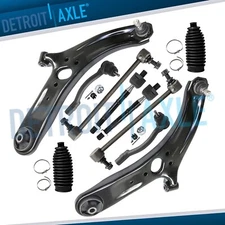 Front Lower Control Arms Tie Rods w/ Boots Sway Bar Links for 2012-2017 Kia Rio