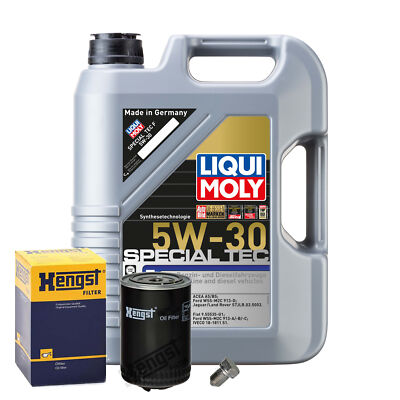 Motoröl 5W30 LIQUI MOLY Special F 5L+HENGST Ölfilter+Ölablassschraube