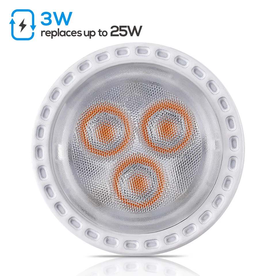 10-Pack 3W 2700K LED MR11 Bulbs, AC/DC 12V GU4 Base, 25W Halogen Equivalent - Image 2 of 4