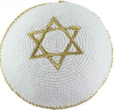 Kippa crochetée étoile de David DOREE ethnique traditionel yarmoulke juif yamaka