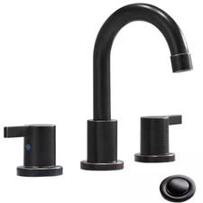 8 in. 2-Handles 3 Hole Wides pread Bathroom Faucet with Valve Metal Pop-Up Drain