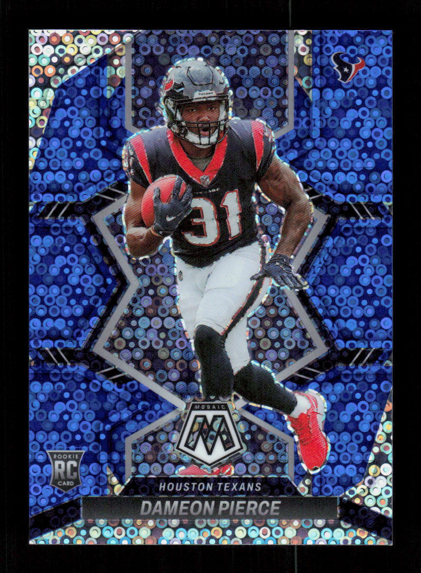 2022 Panini Mosaic #324 Dameon Pierce RC No Huddle Blue Disco #'d /75