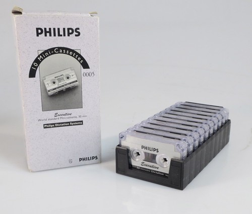 10 STÜCK PHILIPS 30 MINUTEN MINIKASSETTEN IM ORIGINALKARTON
