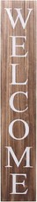Welcome Sign for Front Door Porch   5 Feet Tall, Vertical Wooden Outdoor Indoor