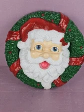 Great American Fun Corp. Motion Activated Antimated Plastic Santa Wreath 