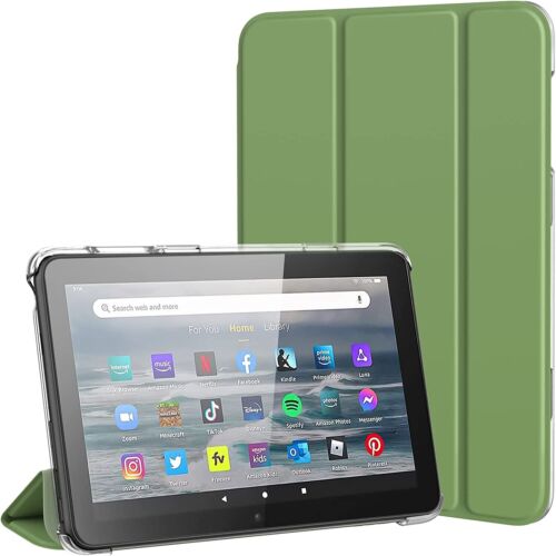 Kindle Fire 7 Tablet (12th Gen, 2022) Trifold Stand Cover Frosted Hard Back Case