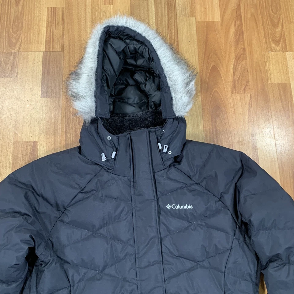 Chaqueta Columbia Mujer Extra Grande Negra 550 Plumón Puffer Parka Pesada Foto 2 de 4