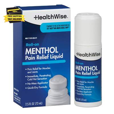 16% Menthol Roll-On | Cold Hot Sensation | Pain Relief Liquid | 2.5 Oz. 73 Ml |