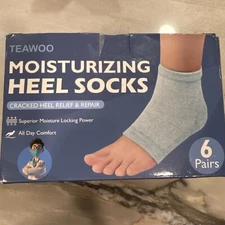 TEAWOO 6 Pairs Moisturizing Heel Socks for Cracked Heel Treatment Foot Care T...