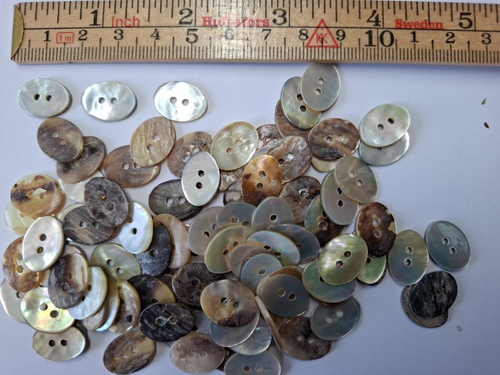 MOTHER OF PEARL Oval Shape x 10 for blouses, shirts, jackets and crafts. - Picture 3 of 3