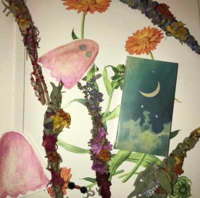 Harvest wand- handmade lavender, hyssop, marigold, mum, rose, sage autumn smudge