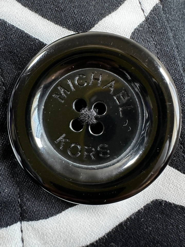 MICHAEL KORS Mujer Blazer XS Petite Chaqueta NEGRO Top Blusa Cuadrada Mangas Acampanadas Foto 2 de 4