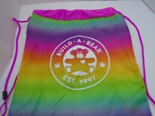 Build A Bear BABW Rainbow Drawstring Cinch Bag Backpack Tote