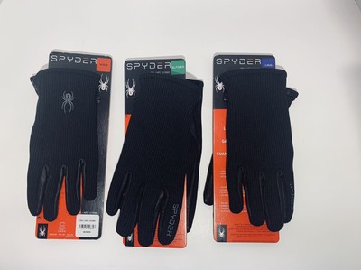 Spyder Black Leather Palm Stretchable Gloves - Size  M -  L -  XL - NEW