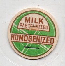 Milk Bottle Cap - MILK - PASTEURIZED - HOMOGENIZED - generic - 1 5/16" - green
