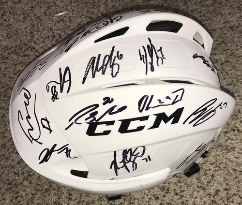 Columbus Blue Jackets Signed Team Hockey Helmet 2018 Cam Atkinson Nick Foligno - Picture 6 of 12