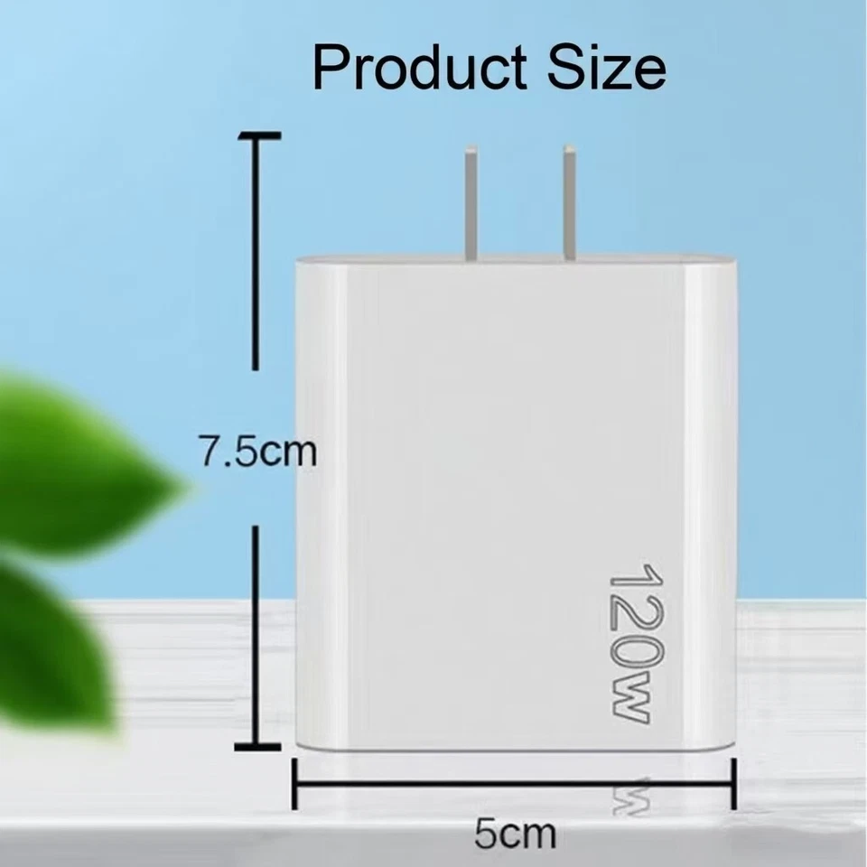 Bloque Cargador Pared Rápido 120W 5 Puertos USB C Para Todos los Teléfonos Celulares iPad Lote 3PD + 2USB Foto 3 de 4