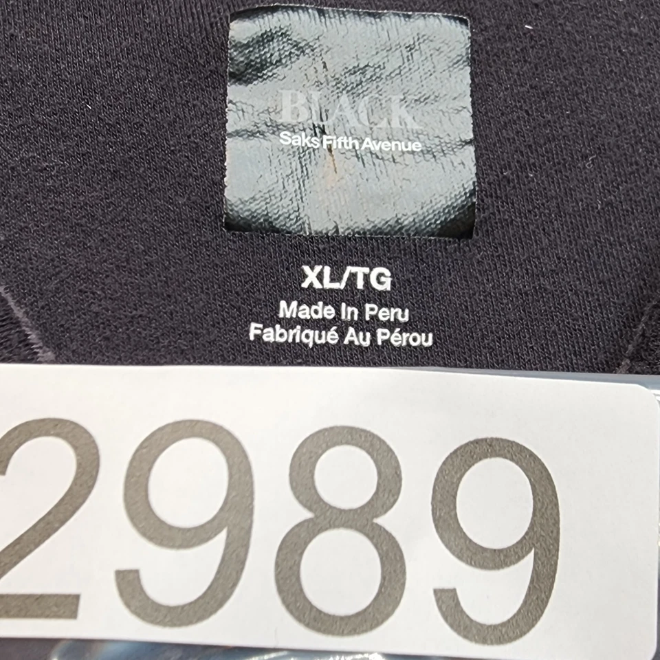 Camisa Polo Saks Fifth Avenue Para Hombres Extra Grande Negra Gris Rayas Etiqueta Negra Foto 4 de 4