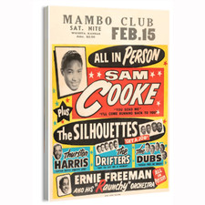 1958 Sam Cooke - Drifters Concert Poster or Canvas Home Decor Art Print