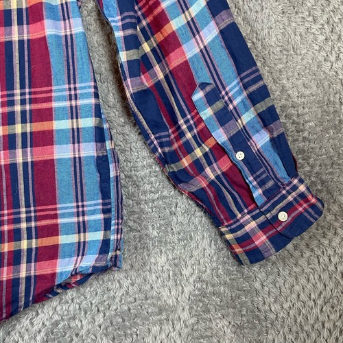 Polo Ralph Lauren camicia uomo XL blu rosso a quadri vestibilità classica blu pony preppy - Foto 4 di 10