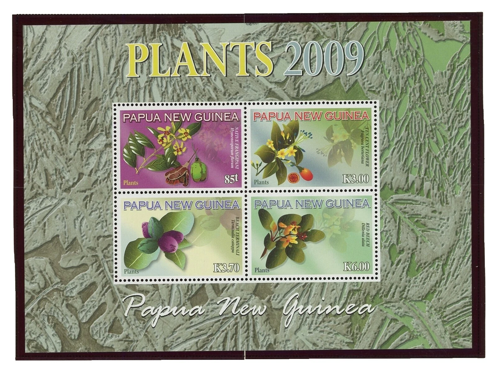 Plantas selos de Papua Nova Guiné (1975 até o Presente)