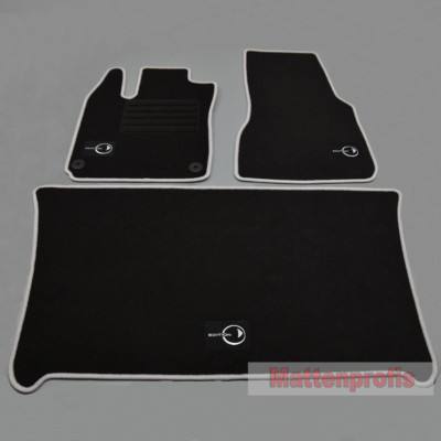 Mat professionals velour Edi floor mats set for Smart Fortwo 453 from manufacturing year 07/2014 silver