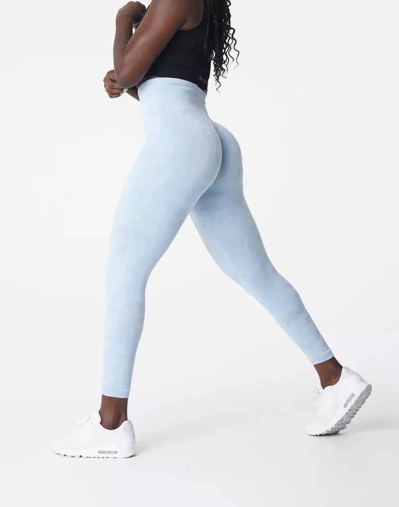 NVGTN Icy Blue Seamless Camo Leggings. Size Small.