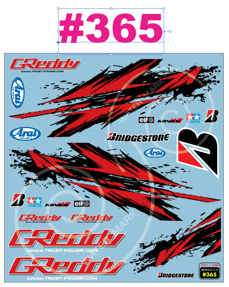 Drift Drag Water Slide Decal White Toner  1/24 - 1/28 RC Model Dicast Hot!! #365 - Image 3 of 4