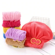 1pc Hair Drying Cap Strong Absorbent Quick-Dry Thick Fluffy Shower Hat for Women
