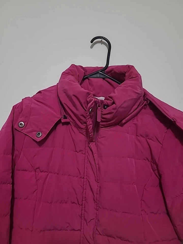 Jaqueta Parka Longa Feminina Garnet Hill Rosa Preenchida com Capuz 4 P - Imagem 3 de 4
