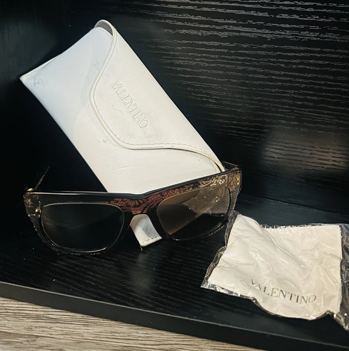 Valentino Eyewear Creme Cat-Eye Crystal Frame Sunglasses Cat Eye Sunglasses | VALENTINO ACCESSORIES – Marissa Collections main image 4