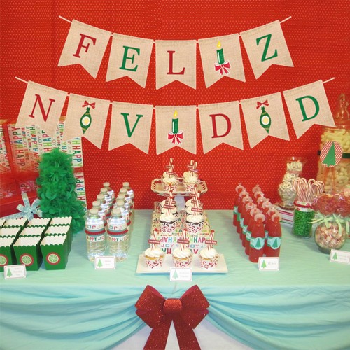 Christmas Decoration Pull Flag Hanging Decorations Triangle Bunting Banner - Imagen 2 de 12