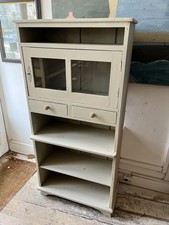 Rustic 1950’s Continental Off White Painted Pine Kitchen Dresser/cabinet