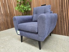 Jack Wills x Sofa.com Jack Retro Modern Armchair In Navy Blue Weave RRP:£599