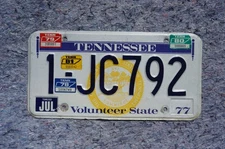 1977 1978 1979 1980 1981 TENNESSEE License Plate