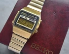 November 1977 Vintage Seiko Digial Gold Men's Watch Boxed Chronograph LCD Rare