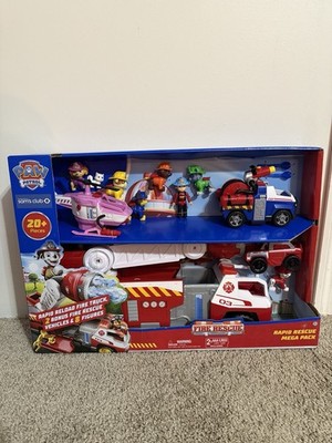 PAW Patrol Rapid Fire Rescue Mega Pack Playset, 4 Vehicle + 8 Figures