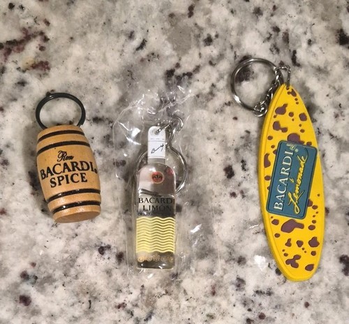 Bacardi Rum Key Chain Bundle Lot Of 3