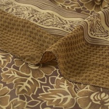 Sanskriti Vintage Sarees Brown Pure Georgette Silk Printed Sari 5Yd Craft Fabric
