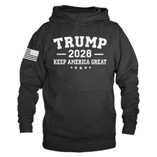 Donald Trump 2028 Keep America Great Again Political Pullover Hoodie