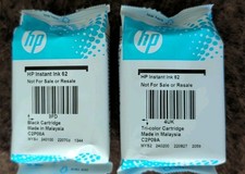 Genuine HP 62 Black And Tri-Color Original Ink Cartridges Sealed C2P09A C2P08A