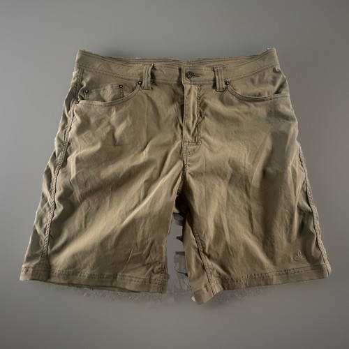 Prana Brion II Shorts Mens 36x9 Nylon Stretch 5 Pocket Hiking Camping Outdoor
