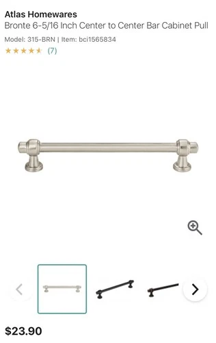 Atlas Homewares 352-PN 5 1/16" Center To Center Bar Cabinet Pull - Picture 2 of 4