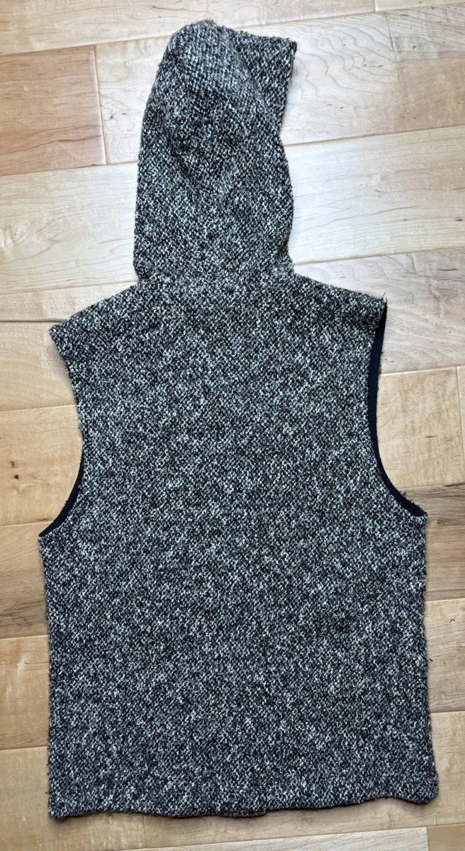 Lanston Vest Hoodie Women XS Marled Black Asymmetrical Zipper Tailored View 3