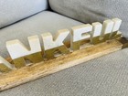 ‘THANKFUL’ Genuine Marble Wood Base Word Decor Sign Ivory Brown - Made In India — photo 6