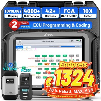 XTOOL X100MAX Kfz IMMO Key Programming OBD2 Diagnosegerät Scanner 2 Jahre Update