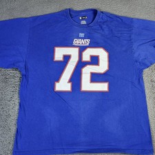New York Giants Shirt Mens 2XL Blue NFL Football Osi Umenyiora 72 T-Shirt Tee