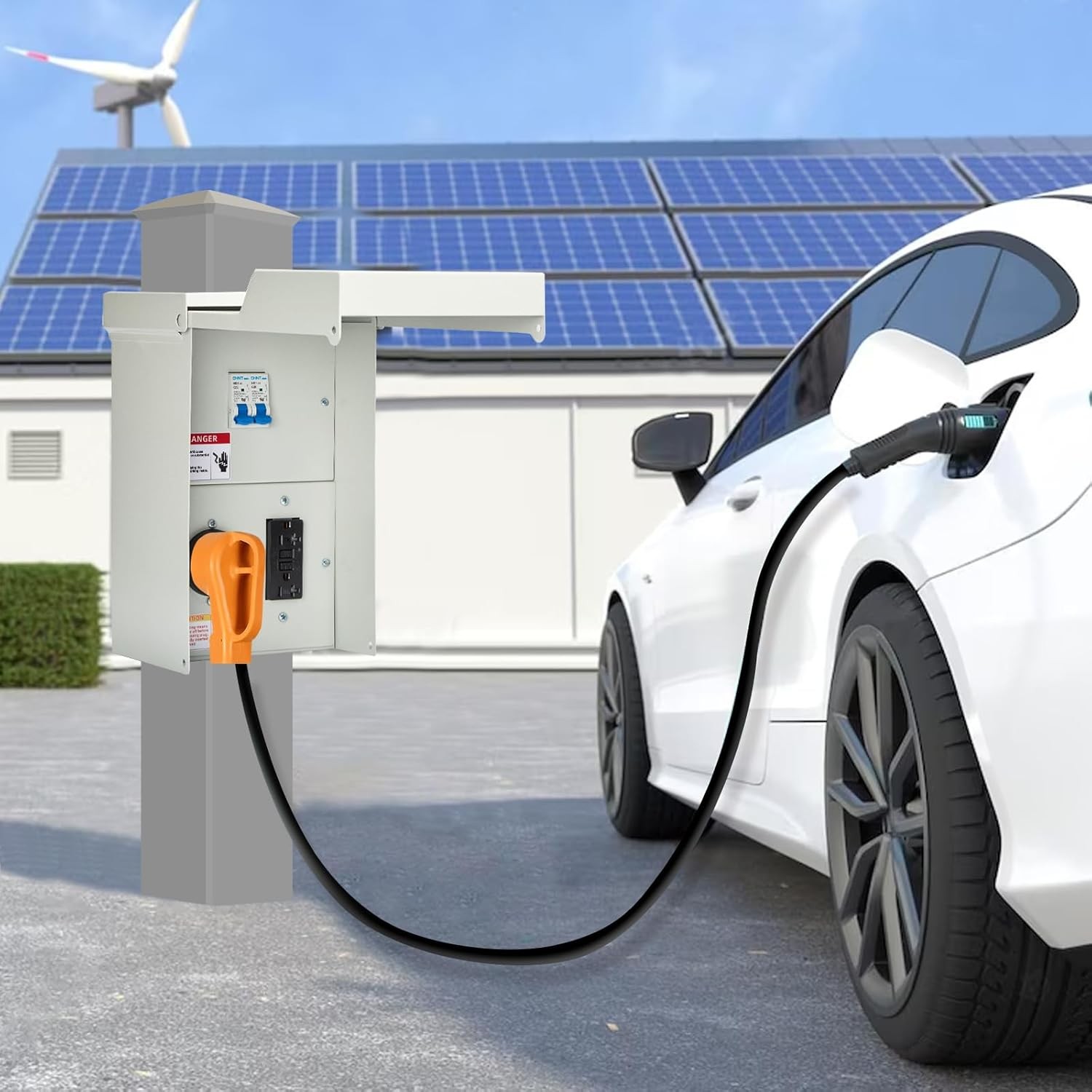 Temporary Power Outlet Panel - with 30 Amp RV Power Outlet Box, GFCI Outlet 20 A